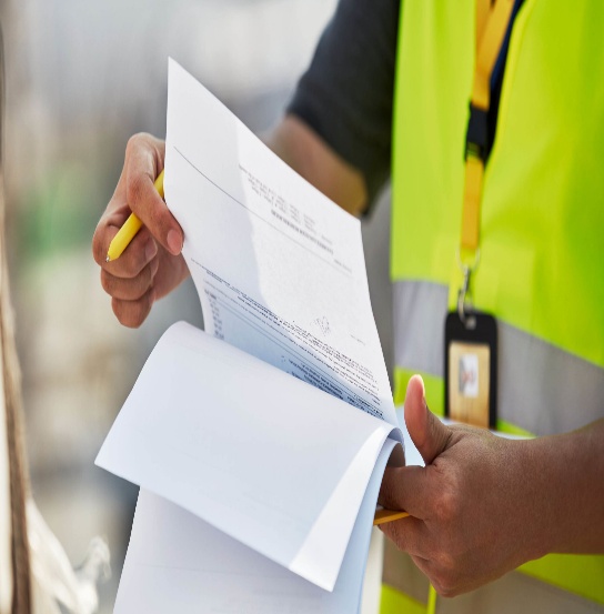 Logistics specialist preparing customs documentation